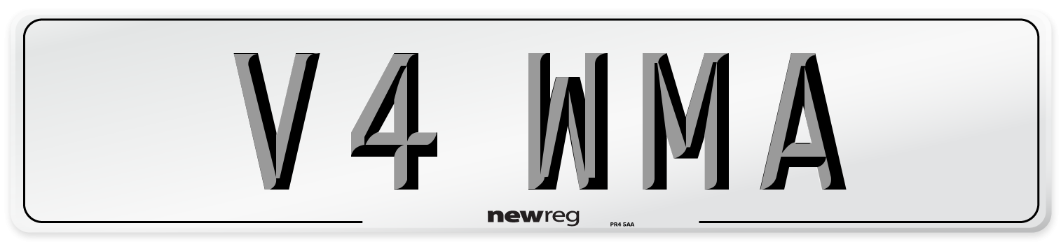 V4 WMA Number Plate from New Reg